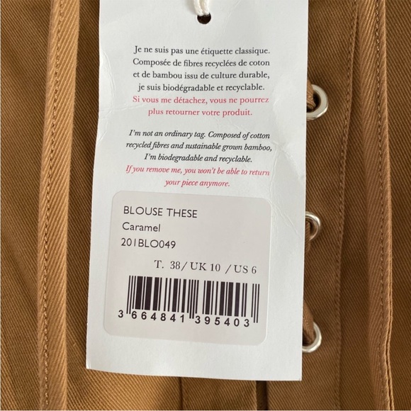 Sézane Lace Up Carmel Blouse - Picture 4 of 4